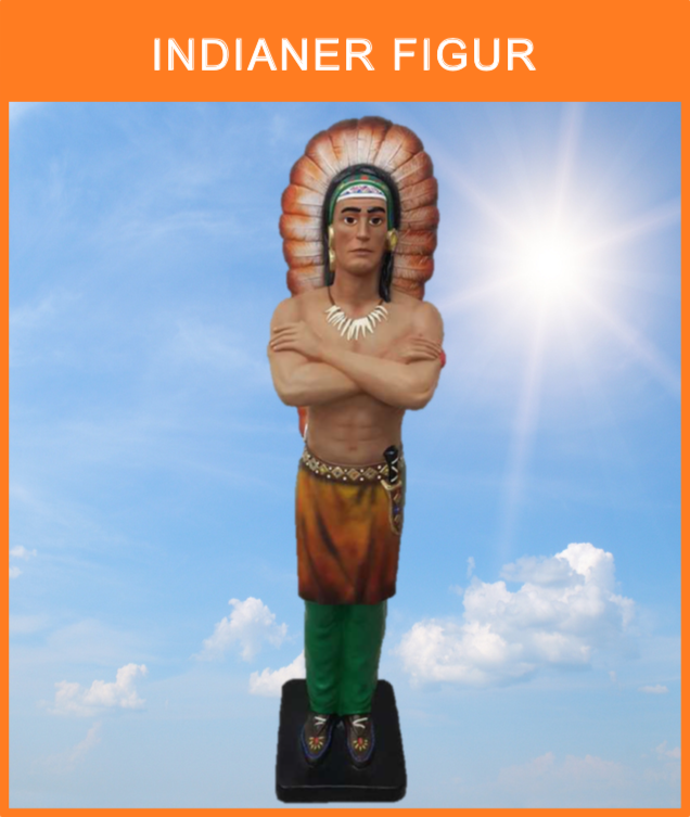 D 018
Stor og flot Indianer figur i glasfiber på fod
Størrelse: 192 cm. høj