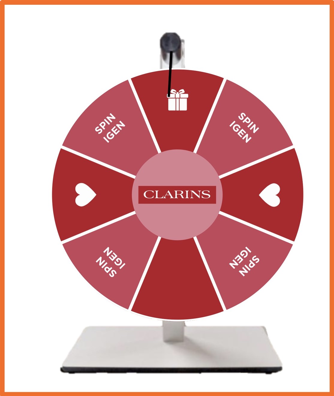 Bord Lykkehjul produceret til
CLARINS DANMARK
*