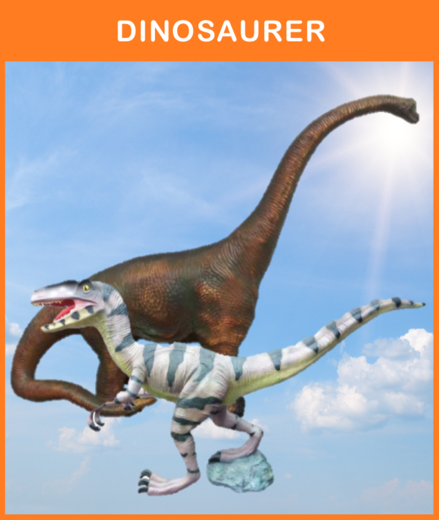 -
- Stort udvalg af Dinosaurer
- Stegosaurus
- Raptor
- T-Rex

Og mange, mange flere !