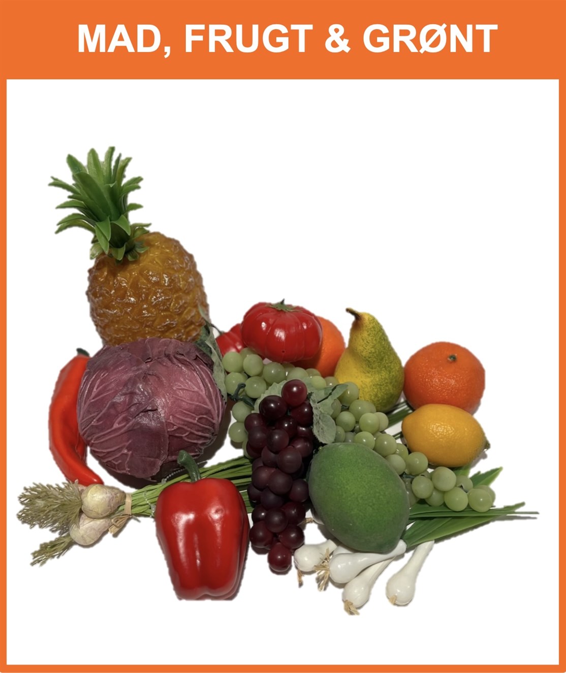 Lej dekorations frugt, fisk, ost & andet mad m.m.
*