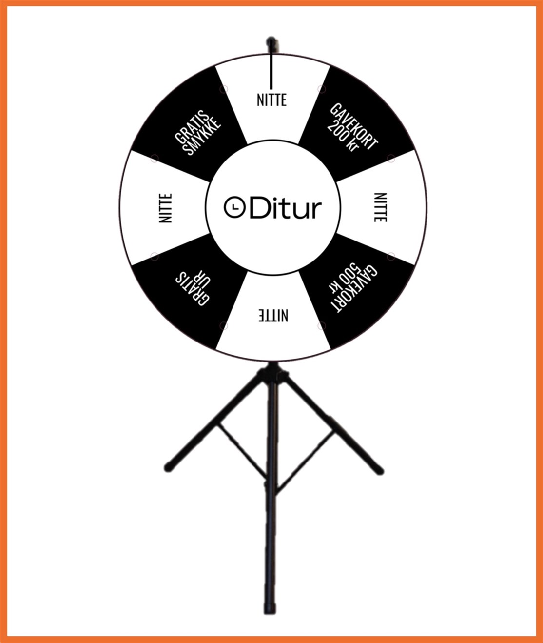 100 cm. Lykkehjul produceret til
DITUR.DK
*