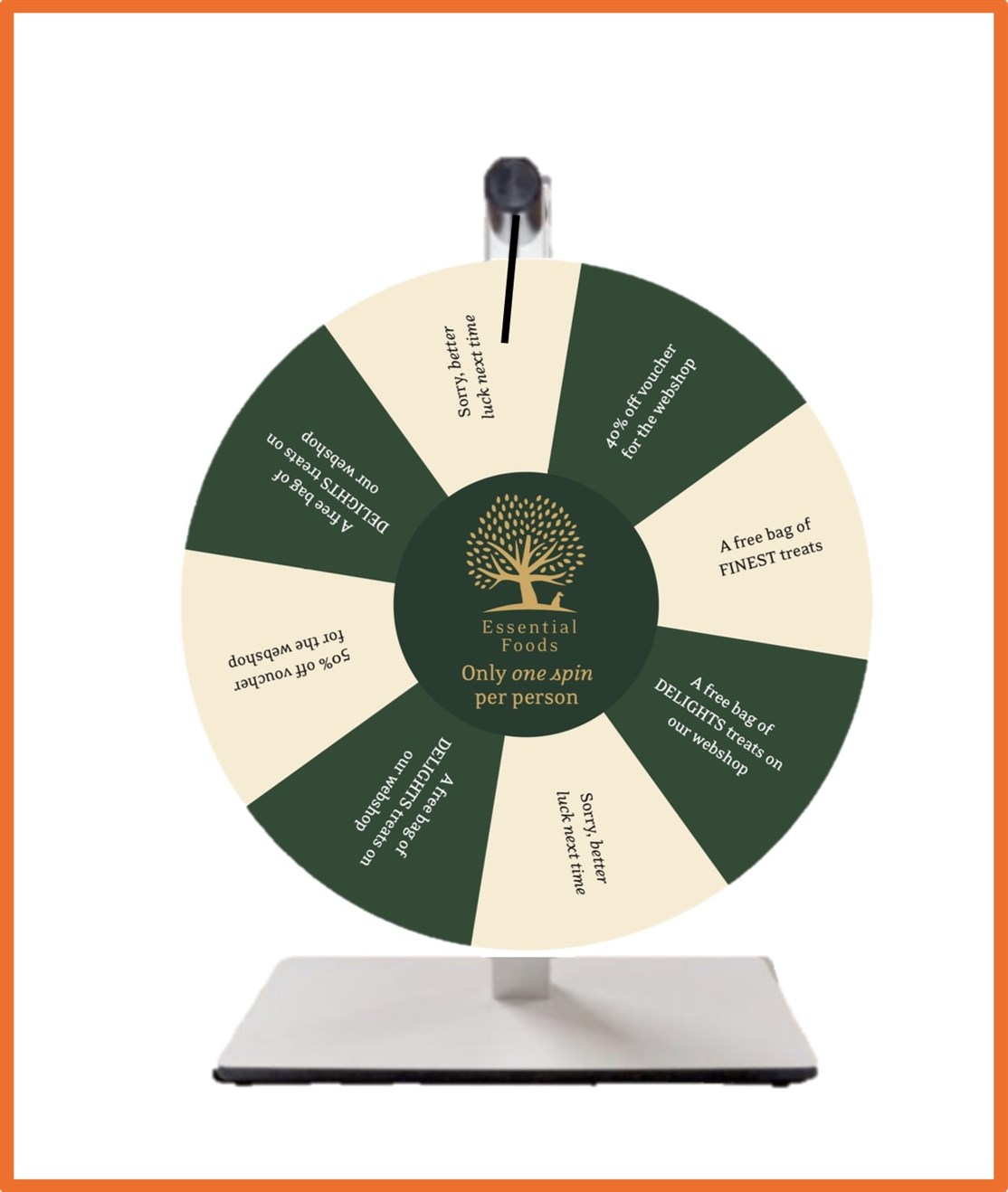 Design Selv Bord Lykkehjul produceret til
ESSENTIAL FOOD