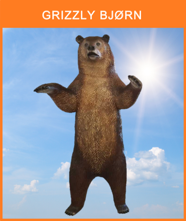 D 027
Stor naturtro og livagtig Grizzly Bjørn.
Størrelse: 240 cm. høj.